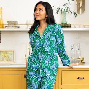 Tiger Queen - Petite Long PJ Set - Jade - Size Small Petite